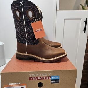 Twisted X Men's Brown Western Work Boots Soft Toe.